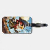 Fantasy Niedlich Bird Captain Pirate Gepäckanhänger (Rückseite horizontal)