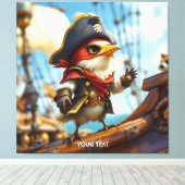 Fantasy Niedlich Bird Captain Pirate Leinwanddruck (Insitu (Holzboden))