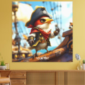 Fantasy Niedlich Bird Captain Pirate Leinwanddruck (Insitu (Wohnzimmer))