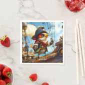 Fantasy Niedlich Bird Captain Pirate Serviette (Beispiel)