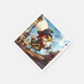 Fantasy Niedlich Bird Captain Pirate Serviette (Ecke)