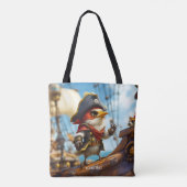 Fantasy Niedlich Bird Captain Pirate Tasche (Rückseite)