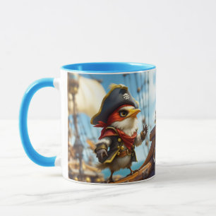 Fantasy Niedlich Bird Captain Pirate Tasse