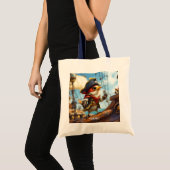 Fantasy Niedlich Bird Captain Pirate Tragetasche (Vorderseite (Produkt))
