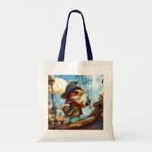 Fantasy Niedlich Bird Captain Pirate Tragetasche (Rückseite)