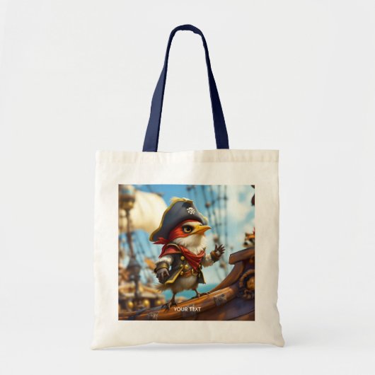 Fantasy Niedlich Bird Captain Pirate Tragetasche (Vorne)