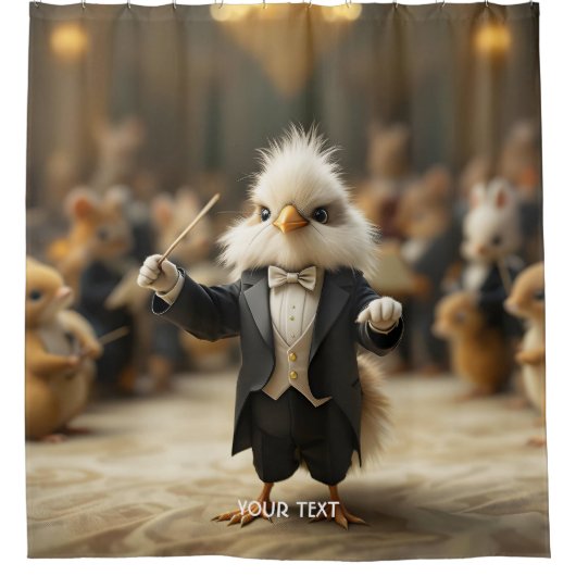 Fantasy Niedlich Bird Conduct Orchestra Duschvorhang (Vorderseite)