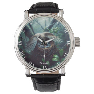 Fantasy Niedlich Bird Nest Rain Armbanduhr