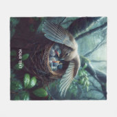 Fantasy Niedlich Bird Nest Rain Fleecedecke (Vorderseite (Horizontal))