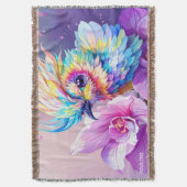 Fantasy Niedlich Bird Pink Orchid Decke (Vorderseite Vertikal)
