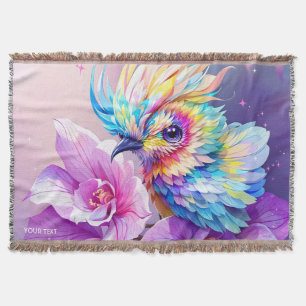 Fantasy Niedlich Bird Pink Orchid Decke
