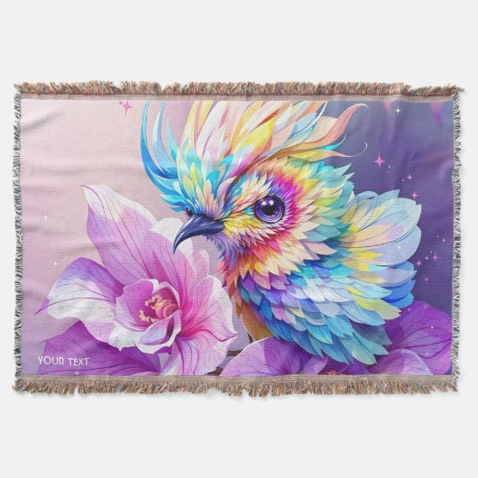 Fantasy Niedlich Bird Pink Orchid Decke (Vorderseite)