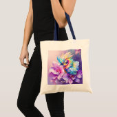 Fantasy Niedlich Bird Pink Orchid Tragetasche (Vorderseite (Produkt))