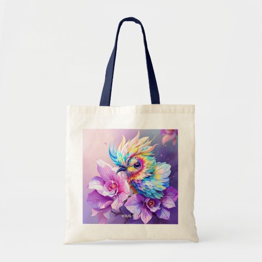 Fantasy Niedlich Bird Pink Orchid Tragetasche (Vorne)