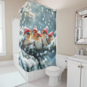 Fantasy Niedlich Birds Hat Snow Duschvorhang (Beispiel)
