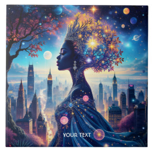 Fantasy Niedlich Black Beautiful Lady Fliese