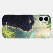 Fantasy Niedlich Black Cat Forest Case-Mate iPhone Hülle (Rückseite (Horizontal))