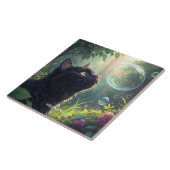 Fantasy Niedlich Black Cat Forest Fliese (Seite)