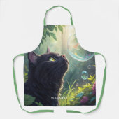 Fantasy Niedlich Black Cat Forest Schürze (Vorderseite)