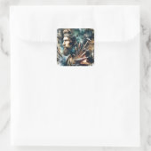 Fantasy Niedlich Blacksmith und Instrumente Quadratischer Aufkleber (Tasche)
