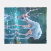 Fantasy Niedlich Blue Baby Deer Fleecedecke (Vorderseite (Horizontal))