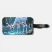 Fantasy Niedlich Blue Baby Deer Gepäckanhänger (Rückseite horizontal)