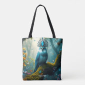 Fantasy Niedlich Blue Bird Forest Tasche (Rückseite)