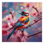 Fantasy Niedlich Blue Bird Sakura Poster (Vorderseite)