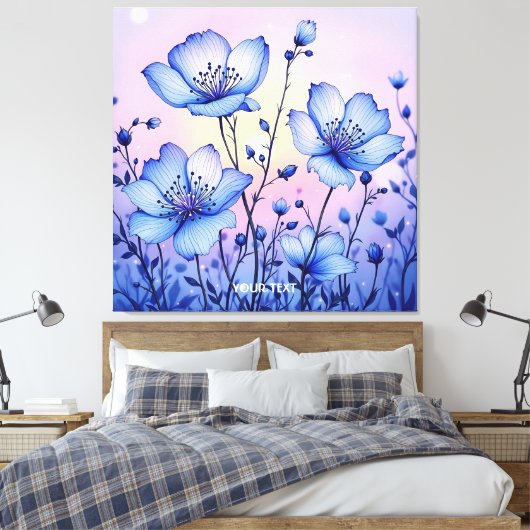 Fantasy Niedlich Blue Bllower Field Leinwanddruck (Insitu (Schlafzimmer))