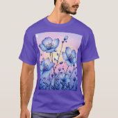Fantasy Niedlich Blue Bllower Field T-Shirt (Vorderseite)