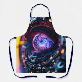 Fantasy Niedlich Blue Cyber Eye Schürze (Vorderseite)