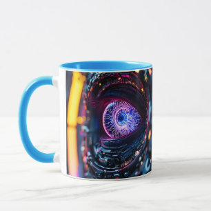 Fantasy Niedlich Blue Cyber Eye Tasse