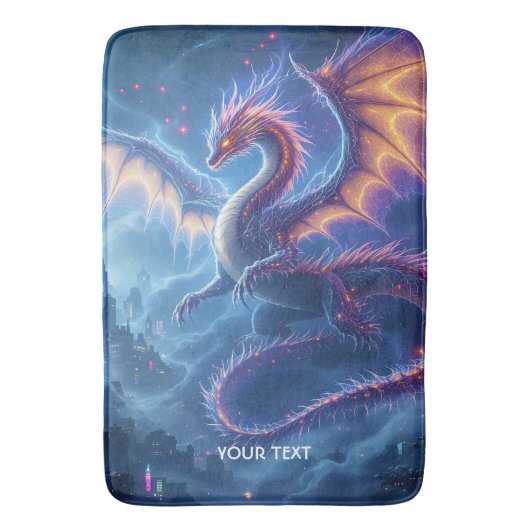 Fantasy Niedlich Blue Dragon City Badematte (Vorderseite Vertikal)