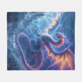 Fantasy Niedlich Blue Dragon City Fleecedecke (Vorderseite (Horizontal))