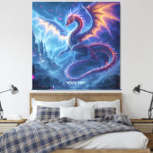 Fantasy Niedlich Blue Dragon City Leinwanddruck (Insitu (Schlafzimmer))