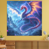Fantasy Niedlich Blue Dragon City Leinwanddruck (Insitu (Wohnzimmer))