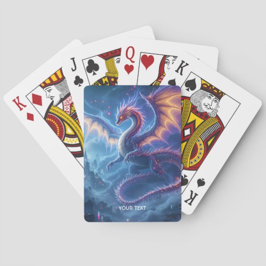 Fantasy Niedlich Blue Dragon City Spielkarten (Rückseite)