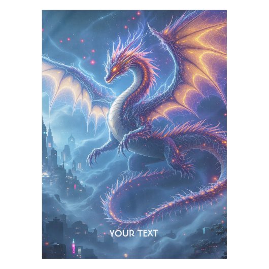 Fantasy Niedlich Blue Dragon City Tischdecke (Vorderseite)
