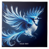 Fantasy Niedlich Blue Flying Bird Fliese (Vorderseite)