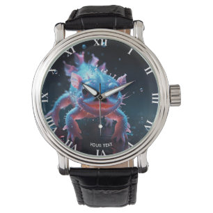 Fantasy Niedlich Blue Lächeln Axolotl Armbanduhr