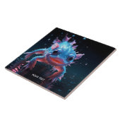 Fantasy Niedlich Blue Lächeln Axolotl Fliese (Seite)