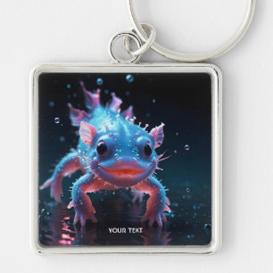 Fantasy Niedlich Blue Lächeln Axolotl Schlüsselanhänger