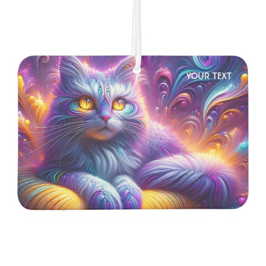 Fantasy Niedlich Blue Lila Cat Autolufterfrischer (Vorderseite)