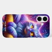 Fantasy Niedlich Blue Lila Cat Case-Mate iPhone Hülle (Rückseite (Horizontal))