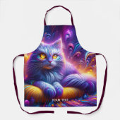 Fantasy Niedlich Blue Lila Cat Schürze (Vorderseite)