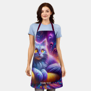 Fantasy Niedlich Blue Lila Cat Schürze