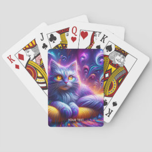 Fantasy Niedlich Blue Lila Cat Spielkarten