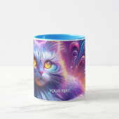 Fantasy Niedlich Blue Lila Cat Tasse (Zentrum)