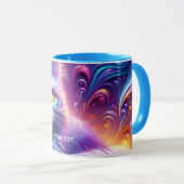 Fantasy Niedlich Blue Lila Cat Tasse (VorderseiteRechts)