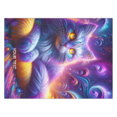 Fantasy Niedlich Blue Lila Cat Tischdecke (Vorderseite (Horizontal))